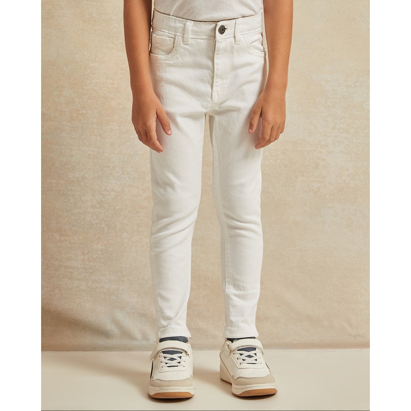 Boys White 5 Pockets Jeans|2-3 Years|3-4 Years|4-5 Years|5-6 Years|6-7 Years|7-8 Years