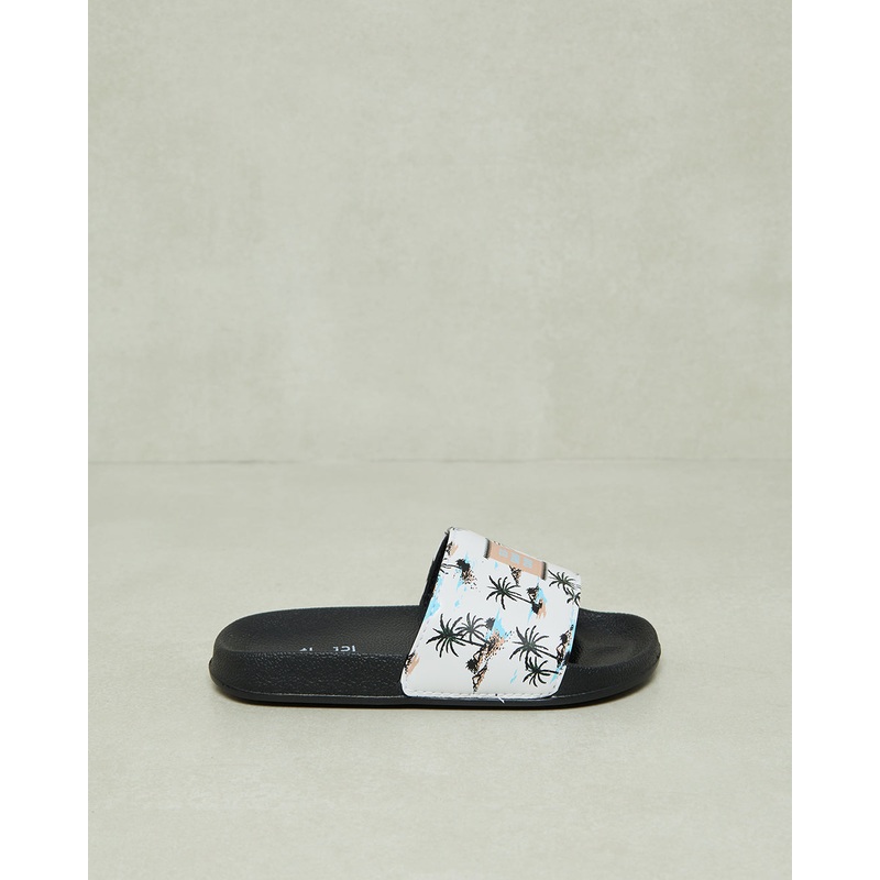 Boys White Printed Slide|EU25|EU26|EU27|EU28|EU29|EU30
