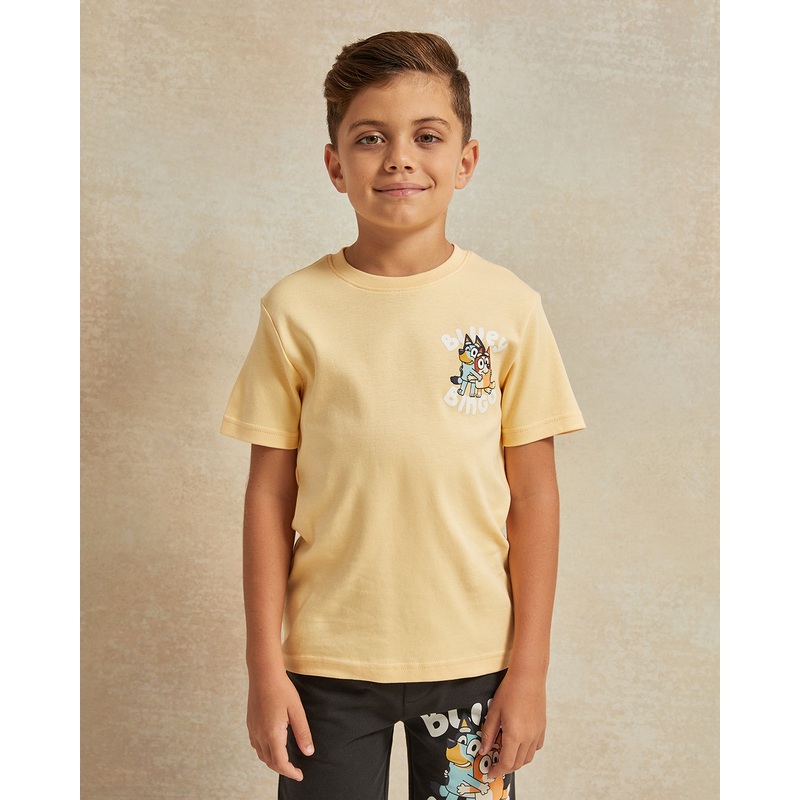 Boys Yellow Bluey Print T-Shirt