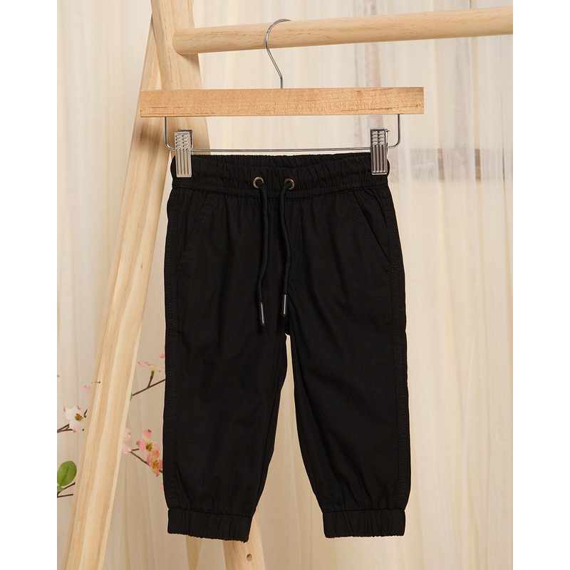 Infant Boys Black Poplin Jogger