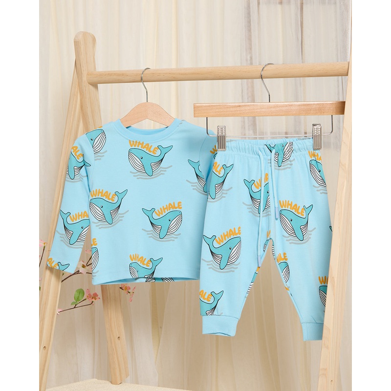 Infant Boys Blue Printed Pyjama Set (2 Piece)