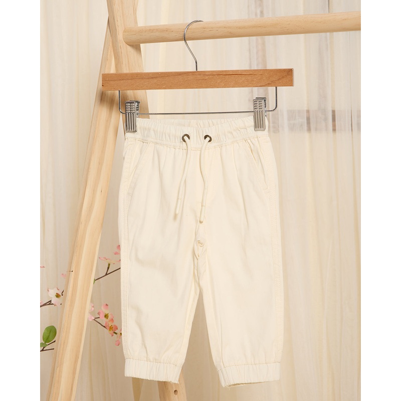 Infant Boys Cream Poplin Jogger