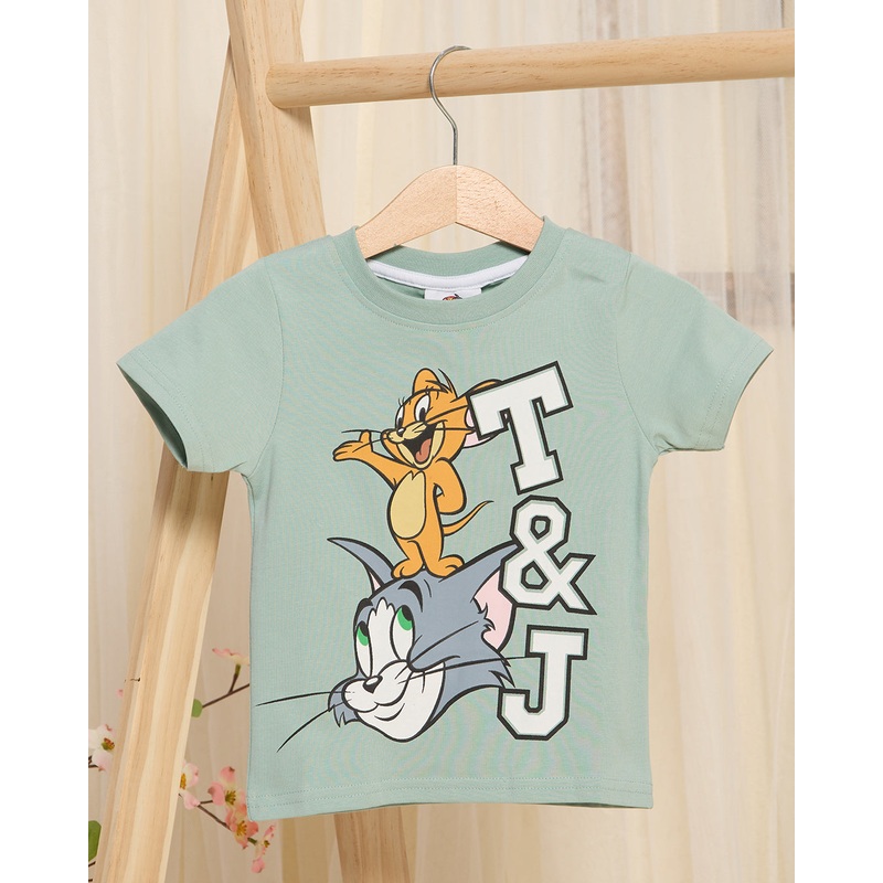 Infant Boys Green Printed T-shirt