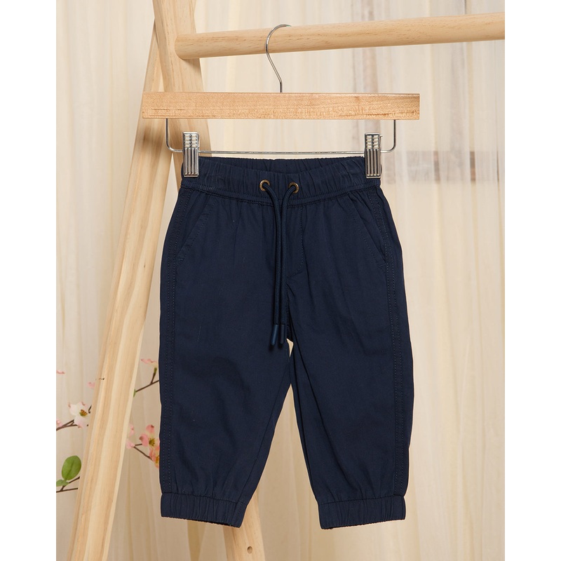 Infant Boys Navy Poplin Jogger
