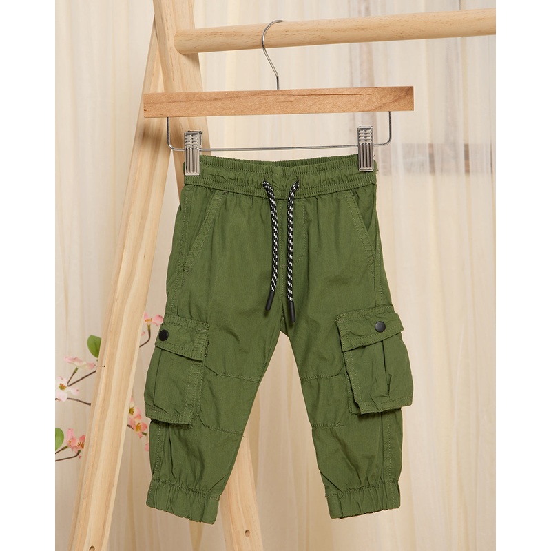 Infant Boys Olive Poplin Jogger