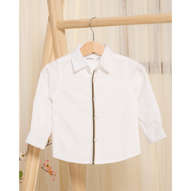 Infant Boys White Long Sleeve Shirt