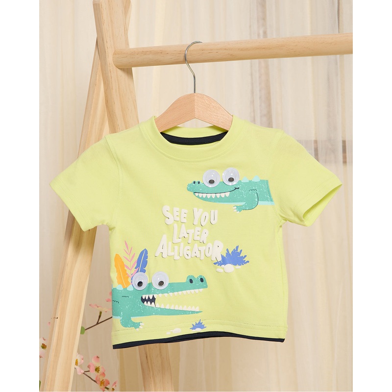 Infant Boys Yellow Croc Printed T-Shirt