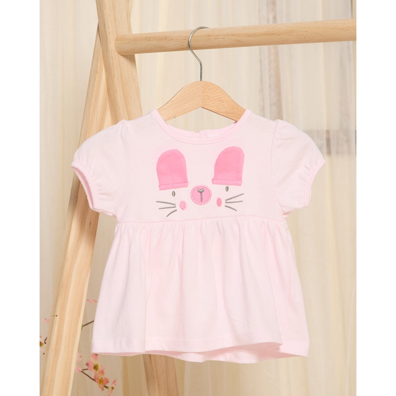 Infant Girls Pink Printed Blouse