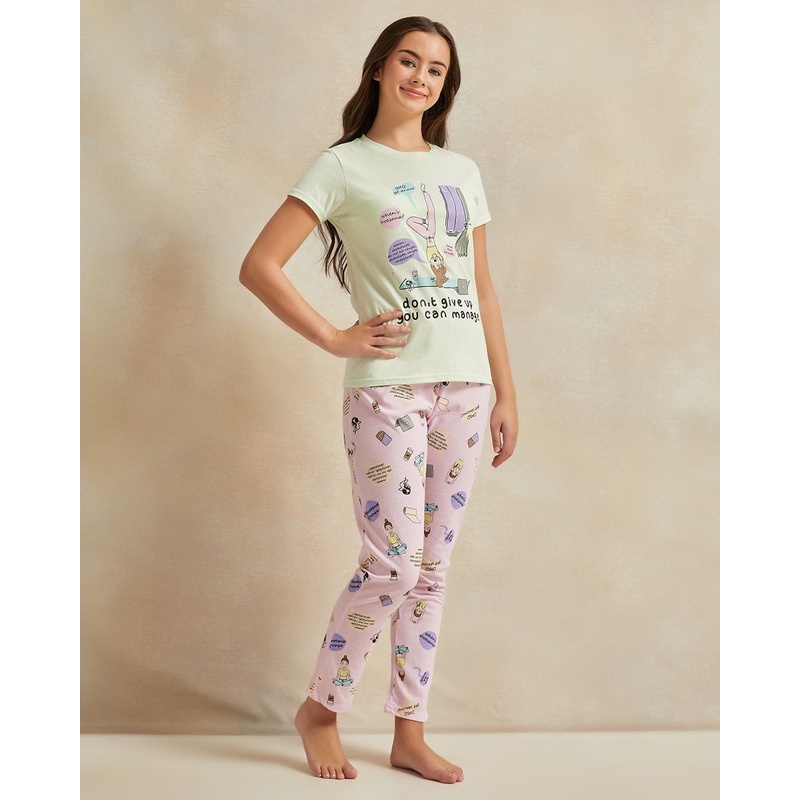 Senior Girls Mint Print Pyjama Set (2 Piece)