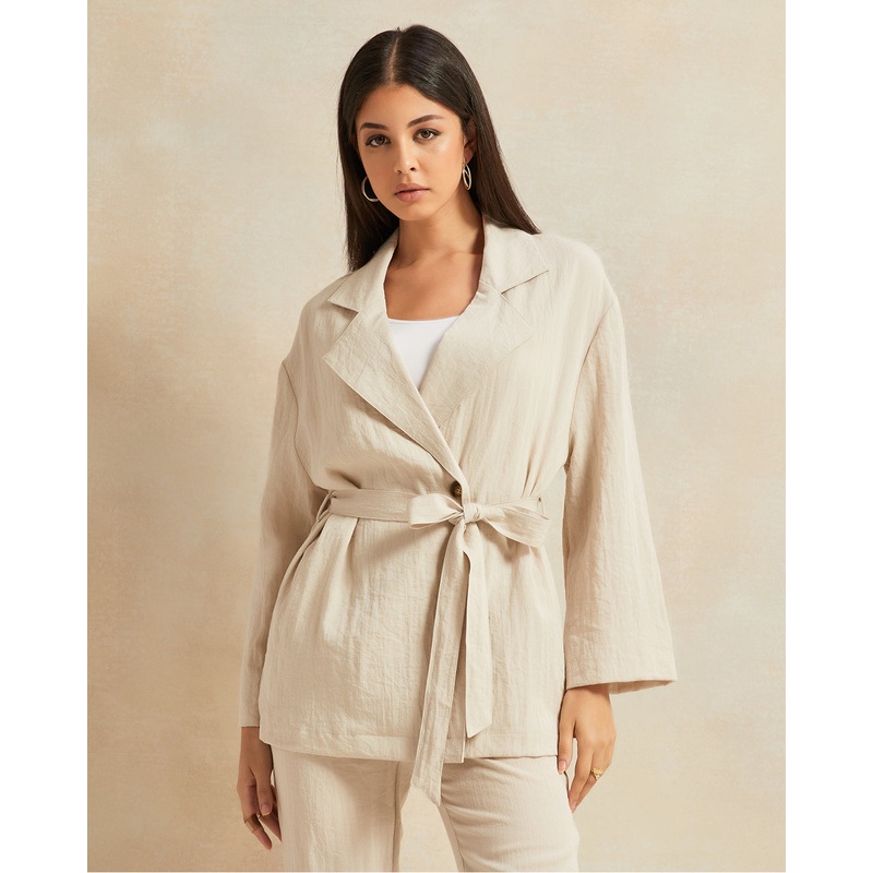 Women Beige Linen Jacket|UK8|UK10|UK12|UK14|UK16|UK18