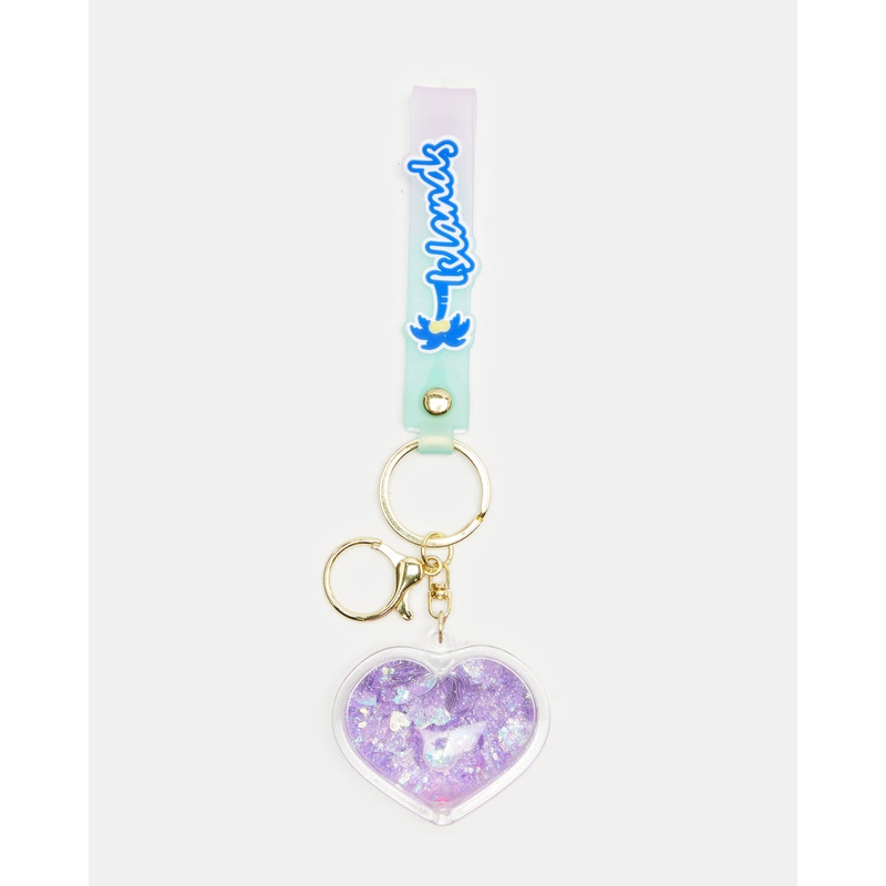 Women Purple Heart Embellished Key Ring