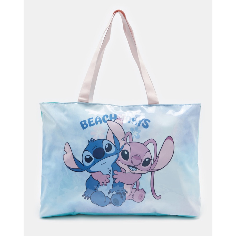 Girls Blue And Pink Stitch Tote Bag