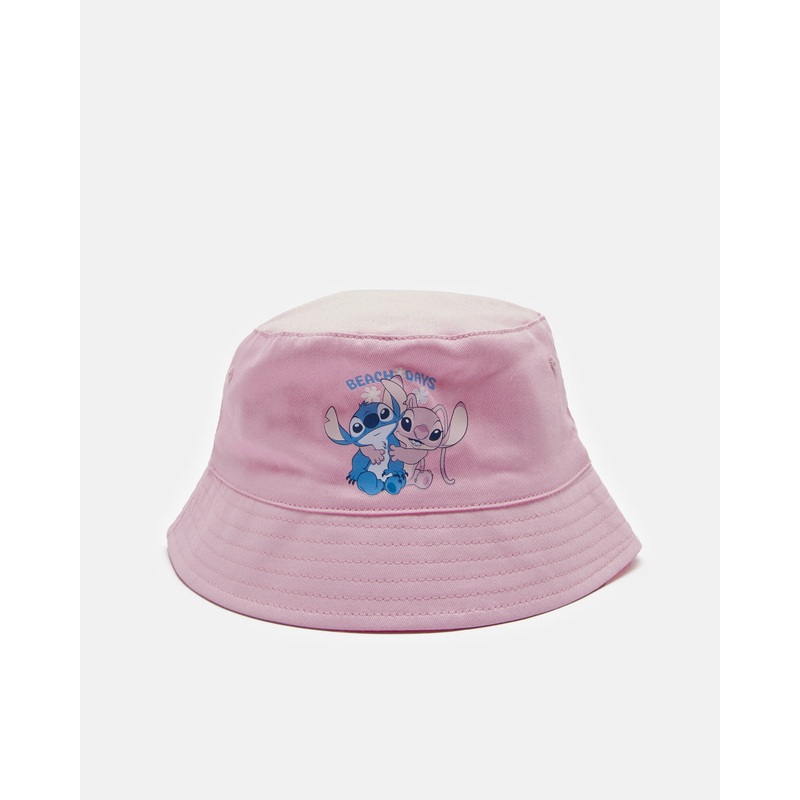 Girls Pink Stitch Bucket Cap