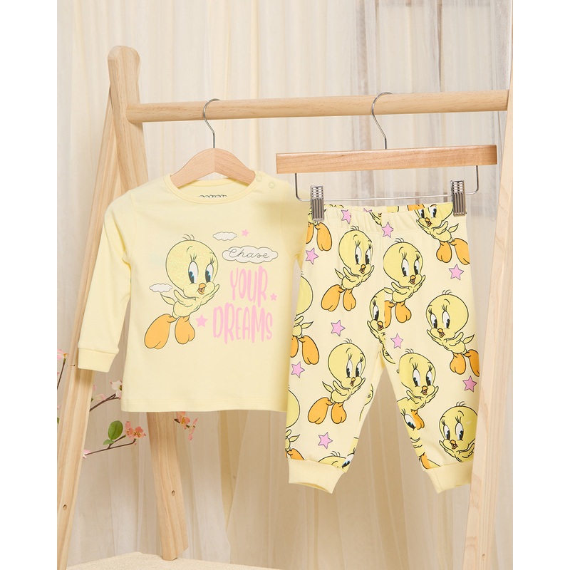 Infant Girls Lemon Tweety Bird Pyjama Set (2 Piece)