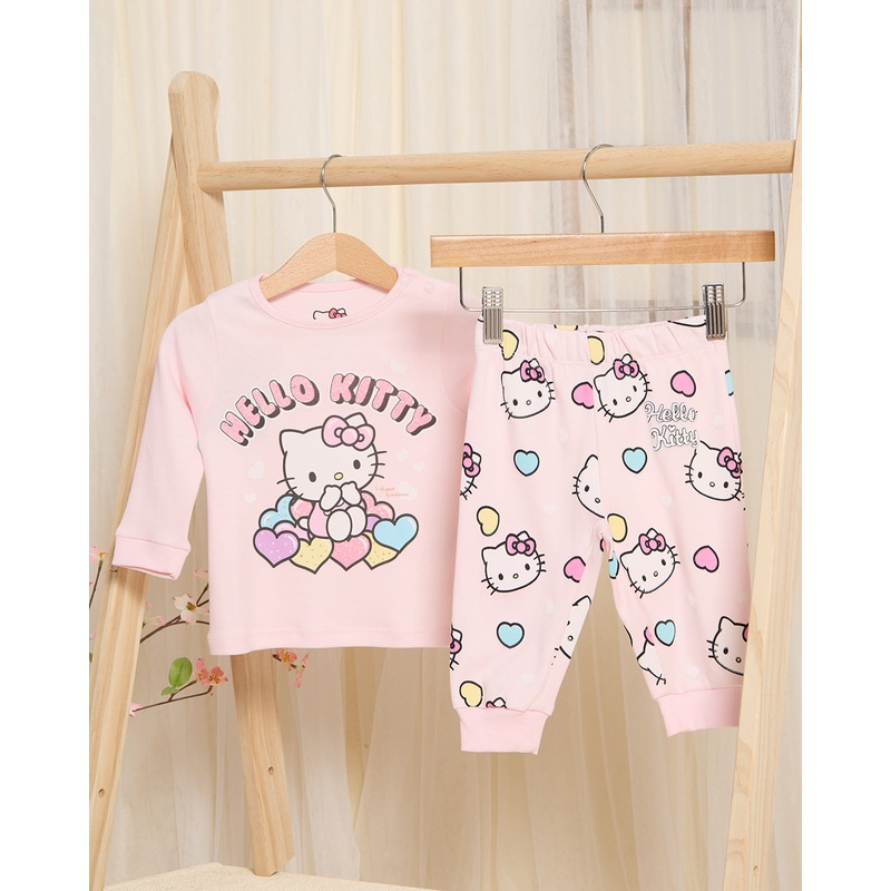 Infant Girls Pink Hello Kitty Pyjama Set(2 Piece)