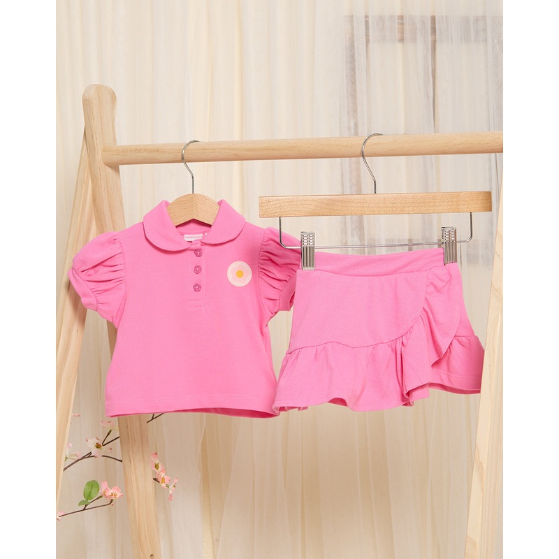 Infant Girls Pink Pique Set (2 Piece)