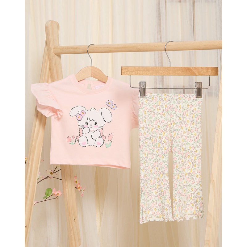 Infant Girls Pink Printed Set (2 Piece)