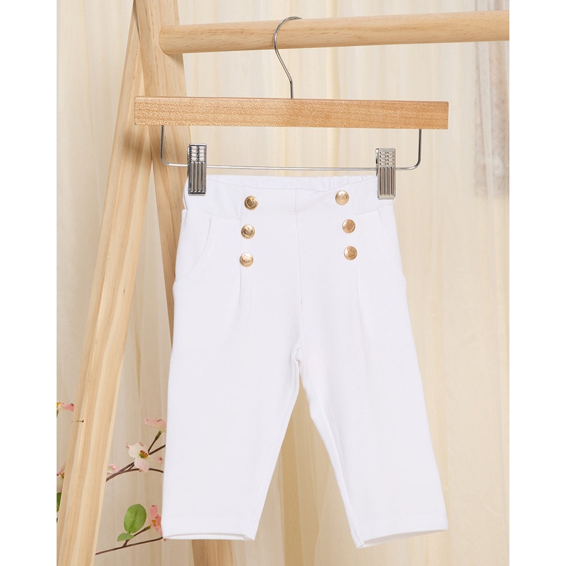 Infant Girls White Casual Trousers