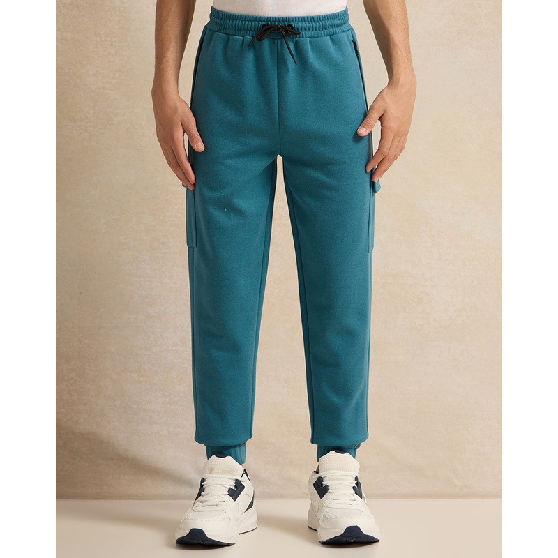Senior Boys Blue Plain Cargo Active Pants