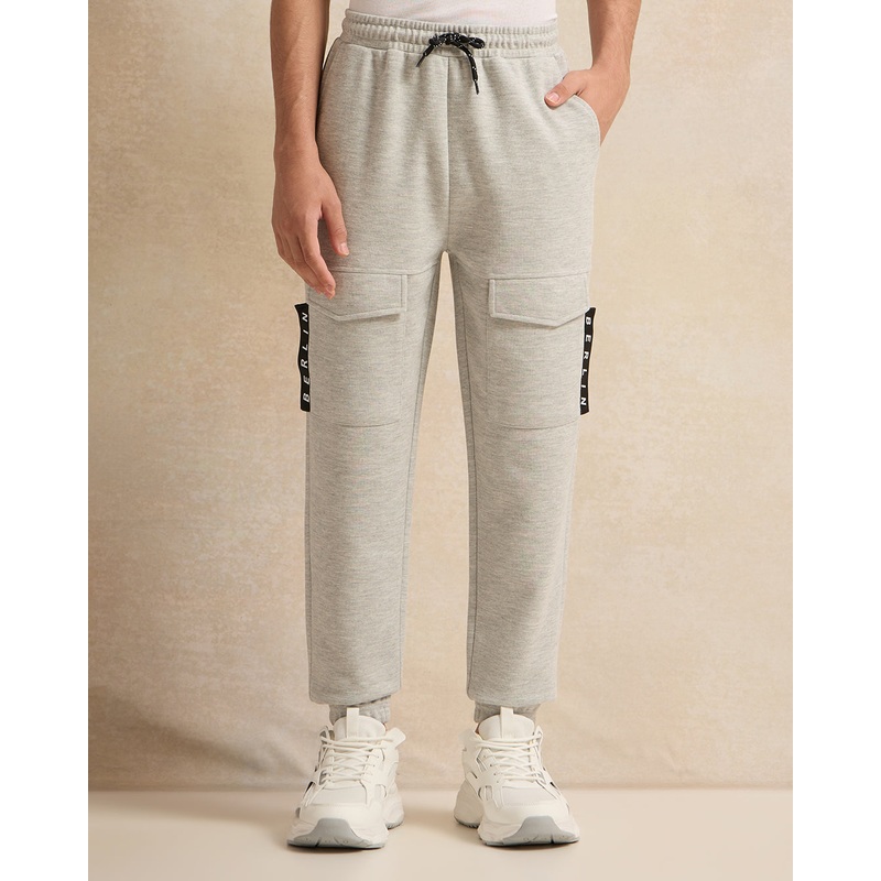 Senior Boys Grey Embellished Active Pants