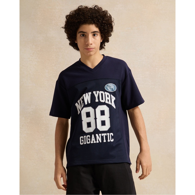 Senior Boys Navy Over Size Rugby T-Shirt