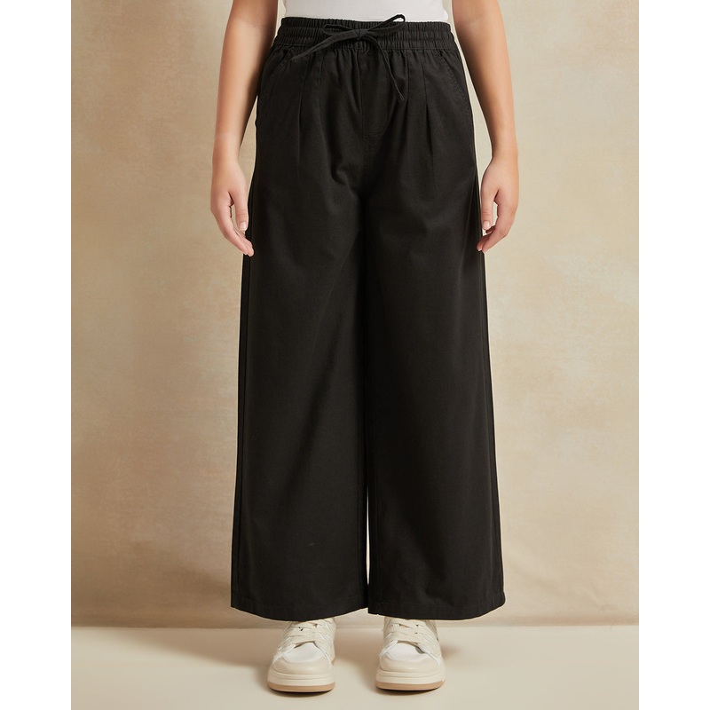 Senior Girls Black Wide Leg Pants