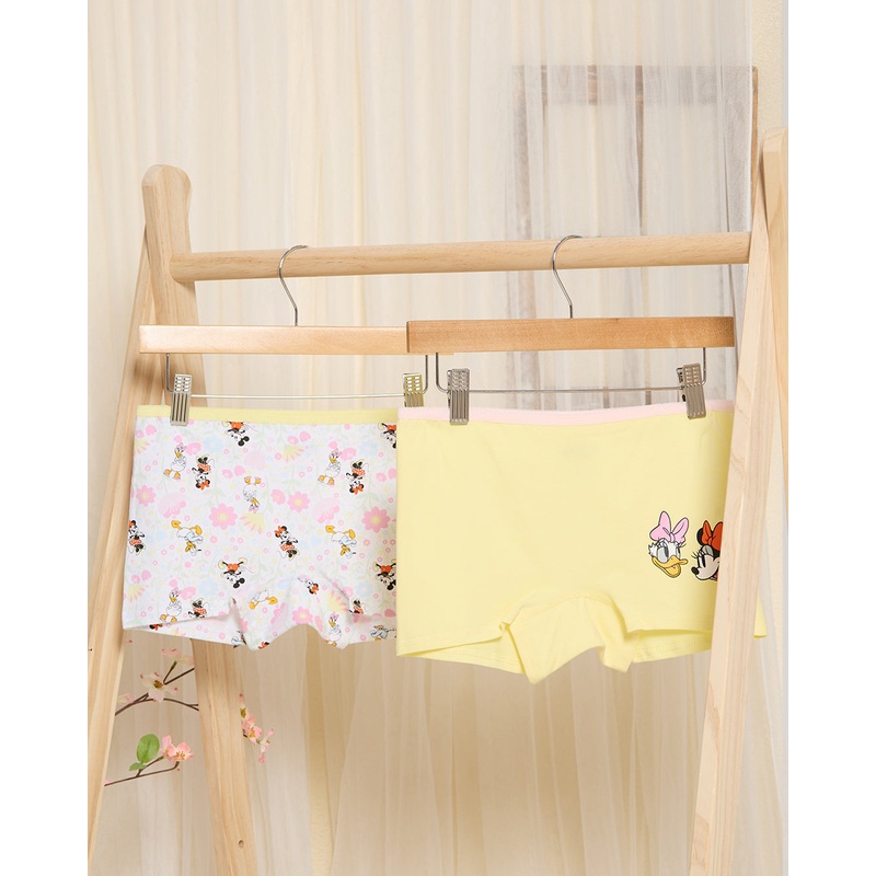Senior Girls Yellow And White Boxer Brief Set (Pack Of 2)