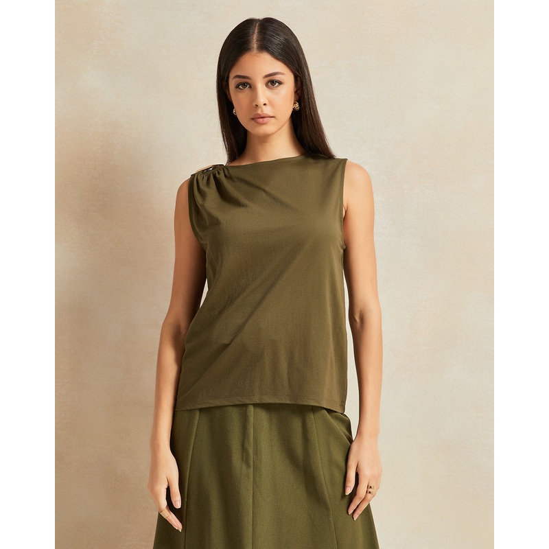 Women Olive Embellished Top|UK8|UK10|UK12|UK14|UK16|UK18