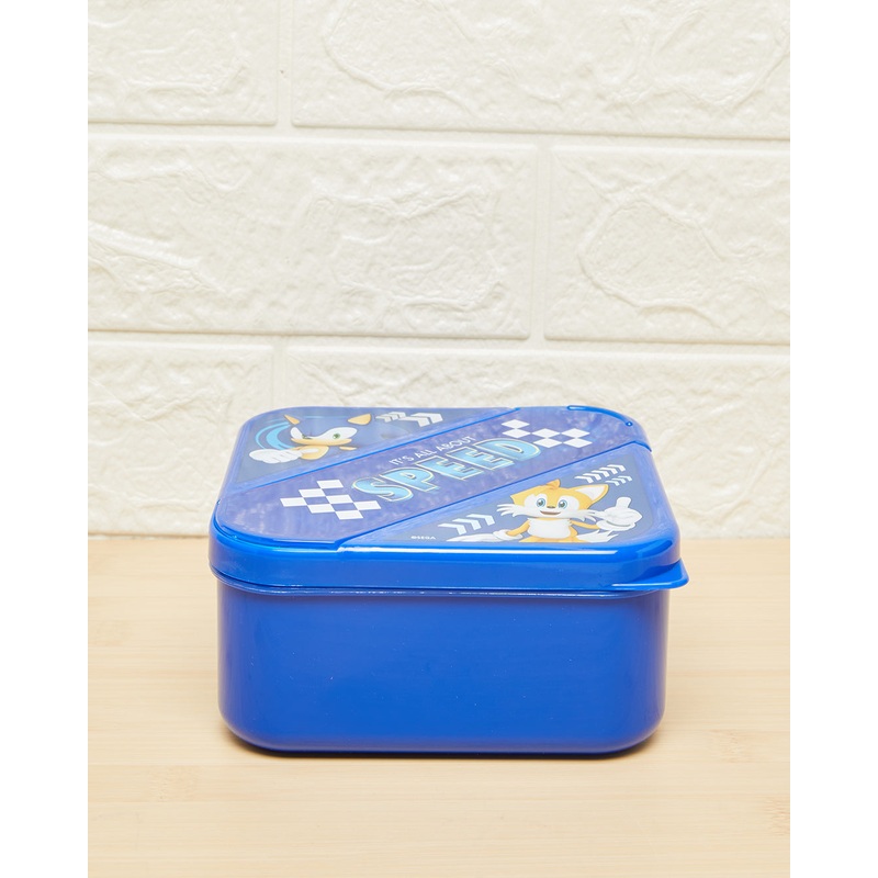 Boys Blue Sonic Lunch Box With Cutlery