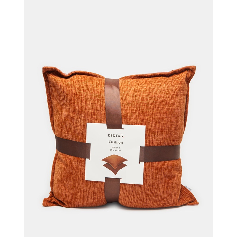 Brown Chenille Cushion Set (Pack of 2)