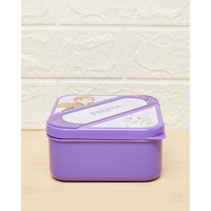 Girls Purple Frozen Lunch Box With Cutlery