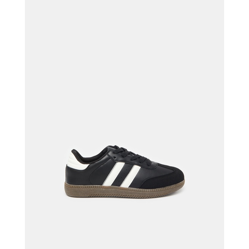 Senior Boys Black Retro Sneaker