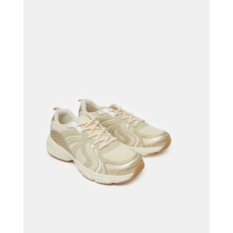 Women Beige Lace-Up Trainer|EU36|EU37|EU38|EU39|EU40|EU41