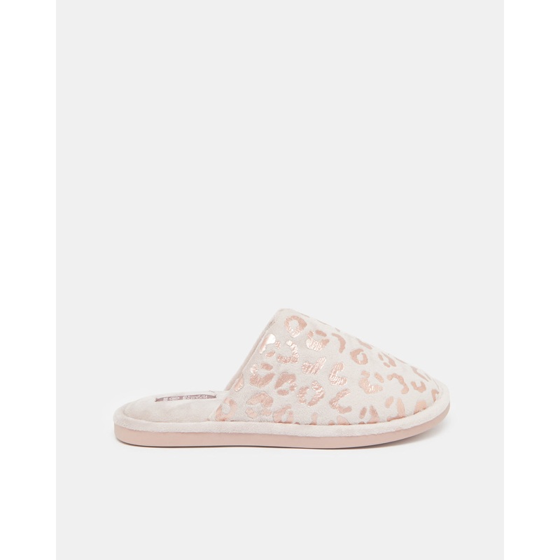 Women Pink Animal Detail Closed Toe Slipper
