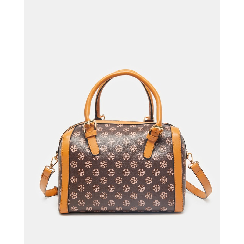 Women Tan Printed Bolin Bag
