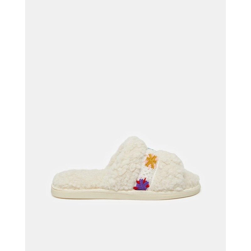 Women White Textured Slipper|Small|Medium|Large