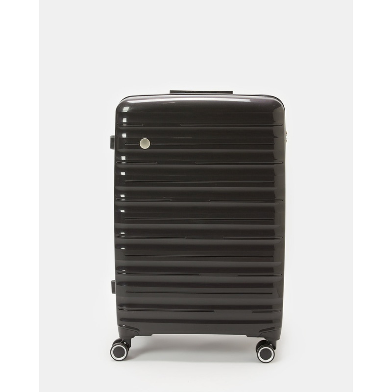 Black Textured Trolley Luggage Trolley (24 Inch)