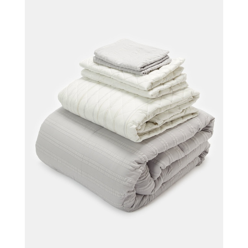 Grey 6 Piece Embellished Comforter Set (Double Size)