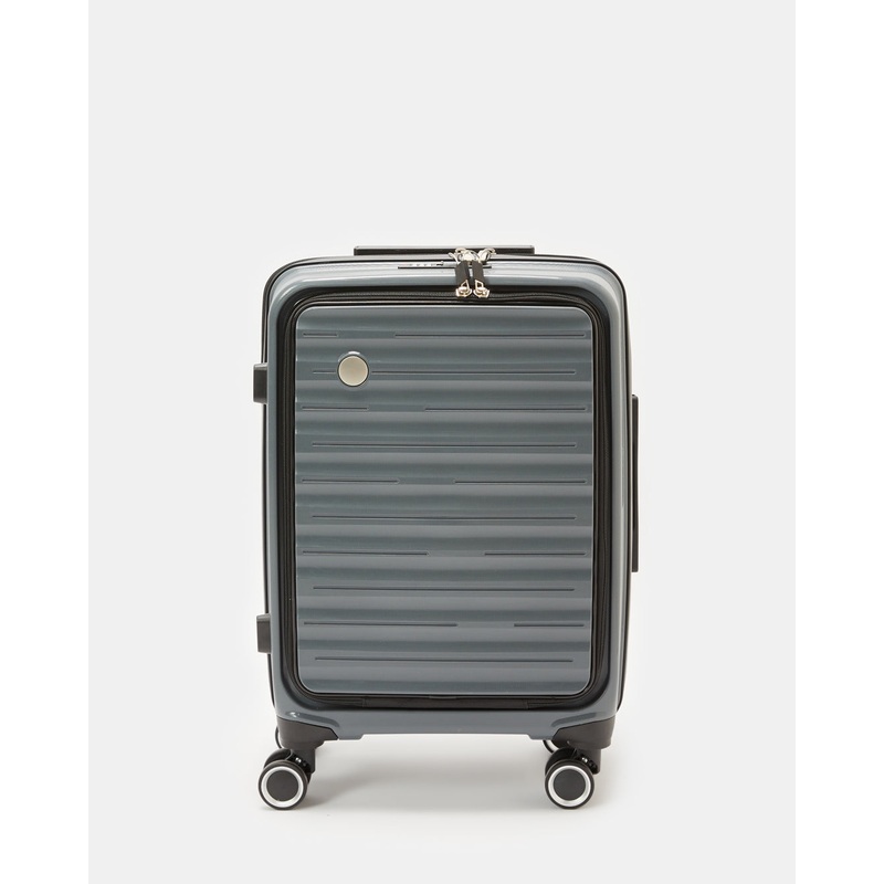 Grey Textured Trolley Luggage Trolley (20 Inch)