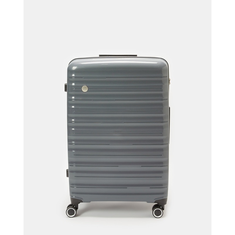 Grey Textured Trolley Luggage Trolley (24 Inch)