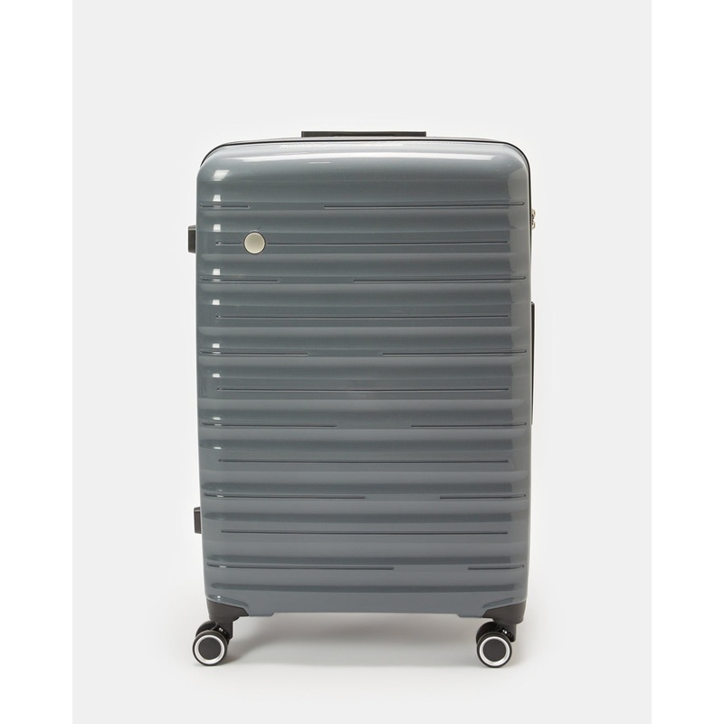 Grey Textured Trolley Luggage Trolley (28 Inch)