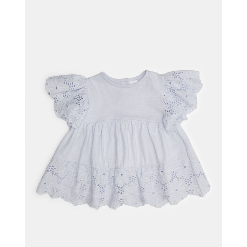 Infant Girls Blue Embellished Blouse