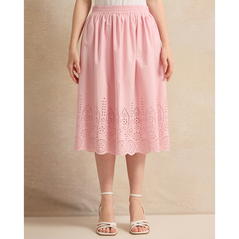 Senior Girls Pink Embellished Skirt