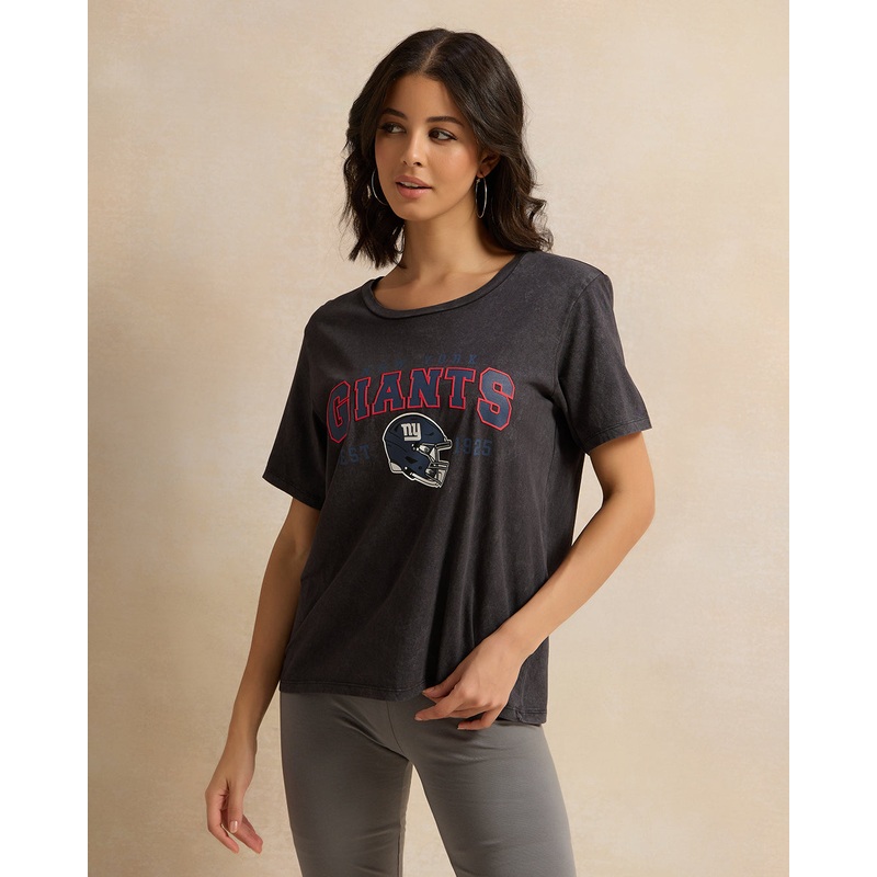 Women Charcoal Giants Printed T-Shirt