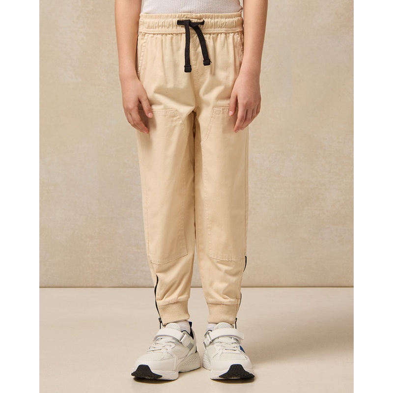 Boys Beige Embellished Trouser Jogger