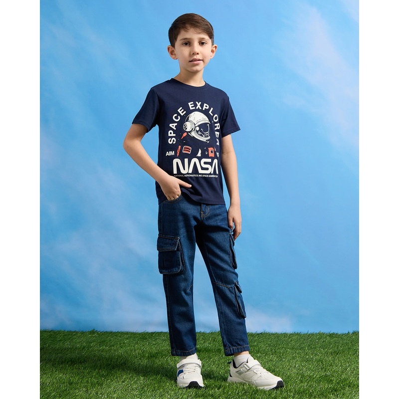 Boys Navy Nasa Graphic T-Shirt