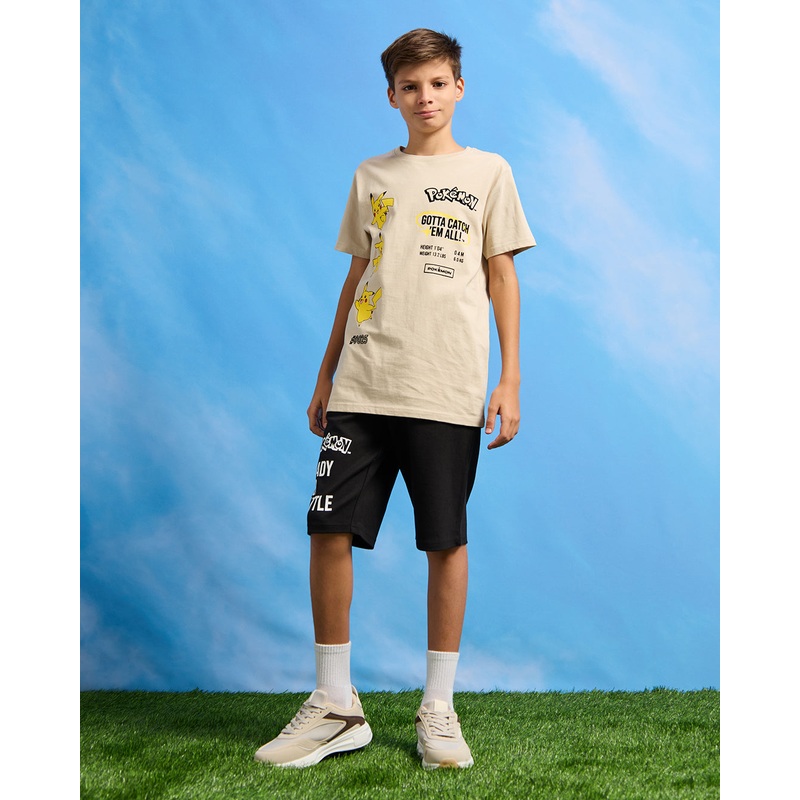 Senior Boys Beige Catch Them All Pokmon T-Shirt