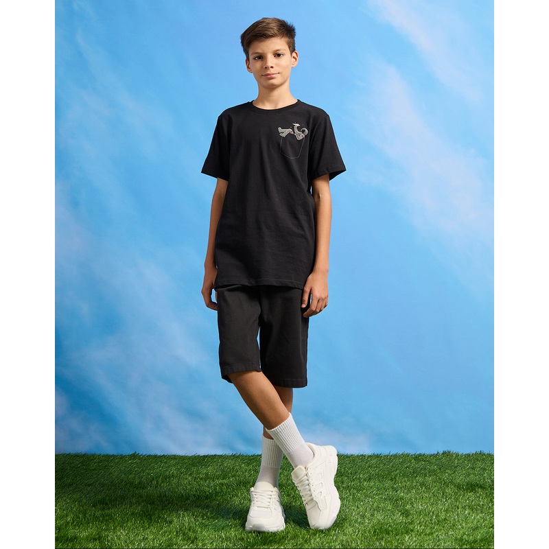 Senior Boys Black Pocket T-Shirt