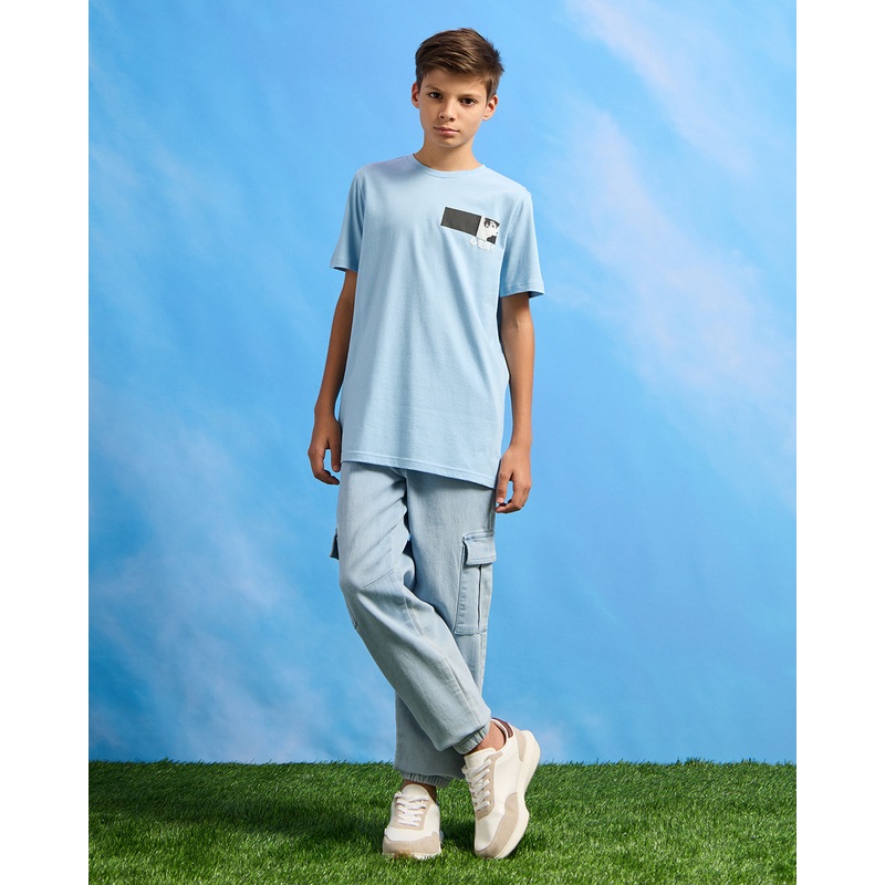 Senior Boys Blue Culture Anime T-Shirt