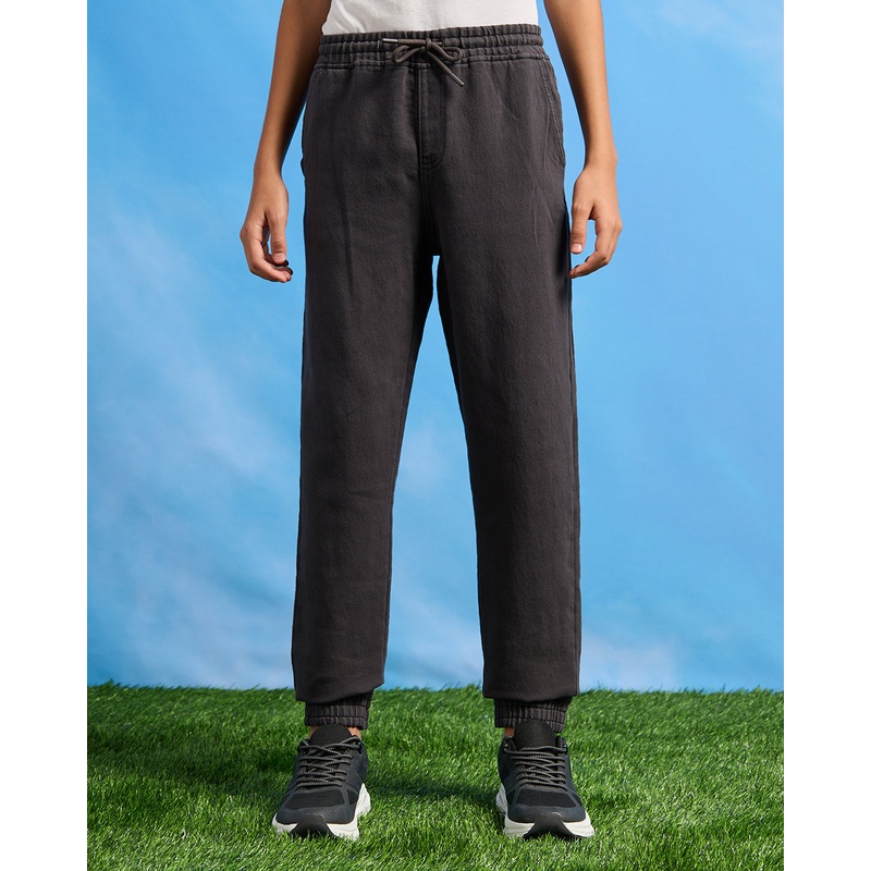Senior Boys Charcoal Denim Joggers